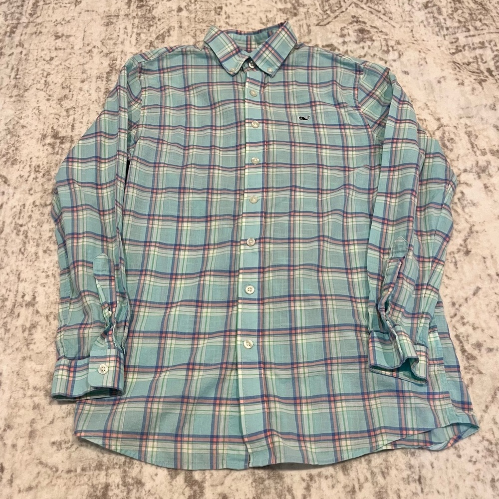 Vineyard Vines Boys Button‑Down Shirt – Size Large 16 VGUC